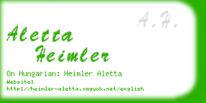 aletta heimler business card